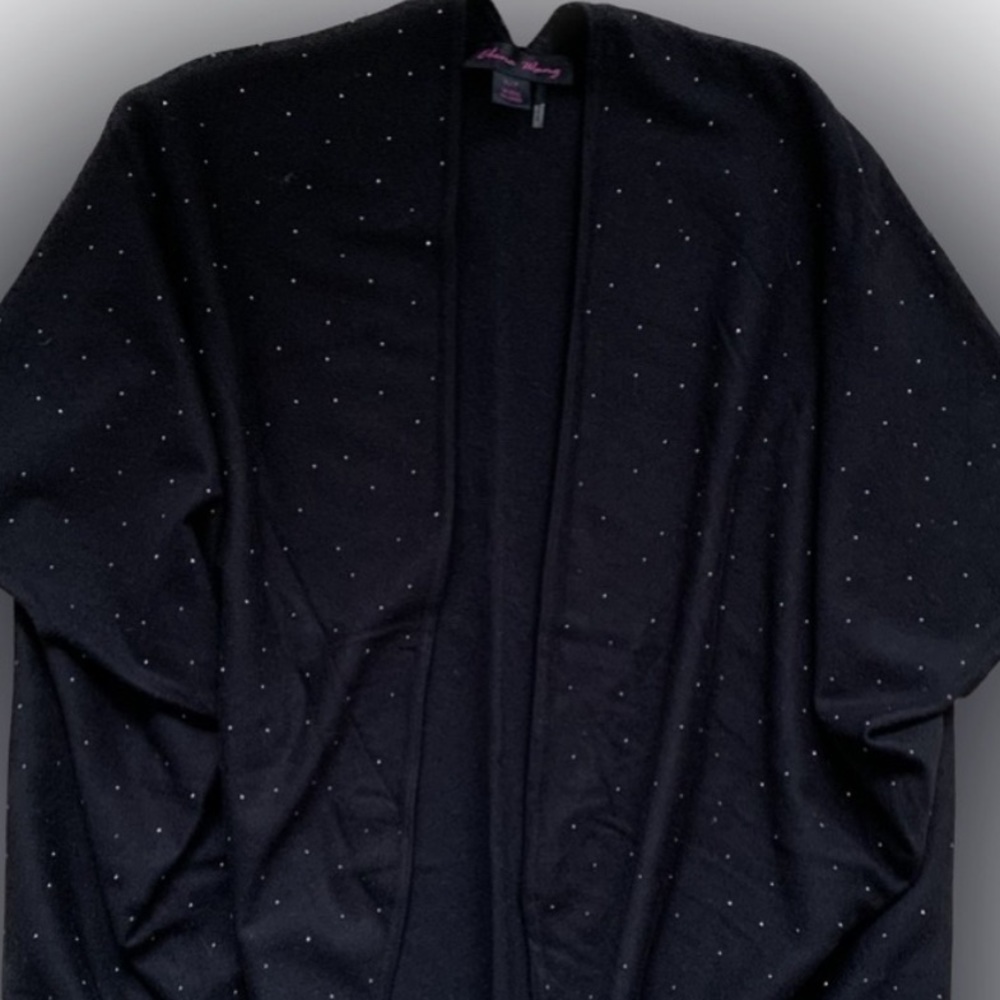 EUC Christmas holiday Sparkly knit cape cardigan